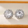 Neue funkelnde Blumen-Design-Zirkonia-Ohrstecker, Temperament-Ohr-Accessoires für Frauen, Party, ausgefallene Mädchen-Geschenk-Schmuck