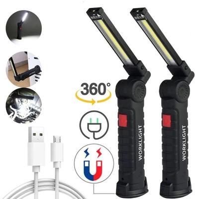 Rechargeable Folding LED Work Light: Multifunctional COB Flashlight with Magnet for Outdoor, Tent, Car Maintenance, and Inspection