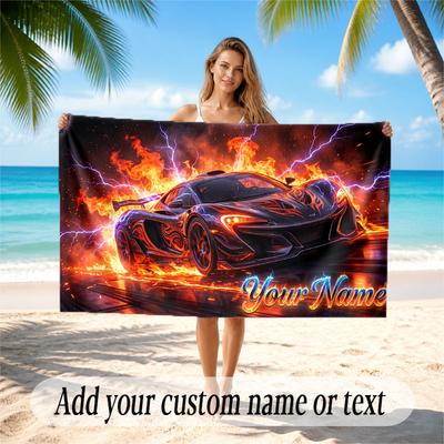 Other Similar Designs Theme Beach Towel Personalized Custom Name & Text Soft Quick Dry Beach Towel for Swimming Travel