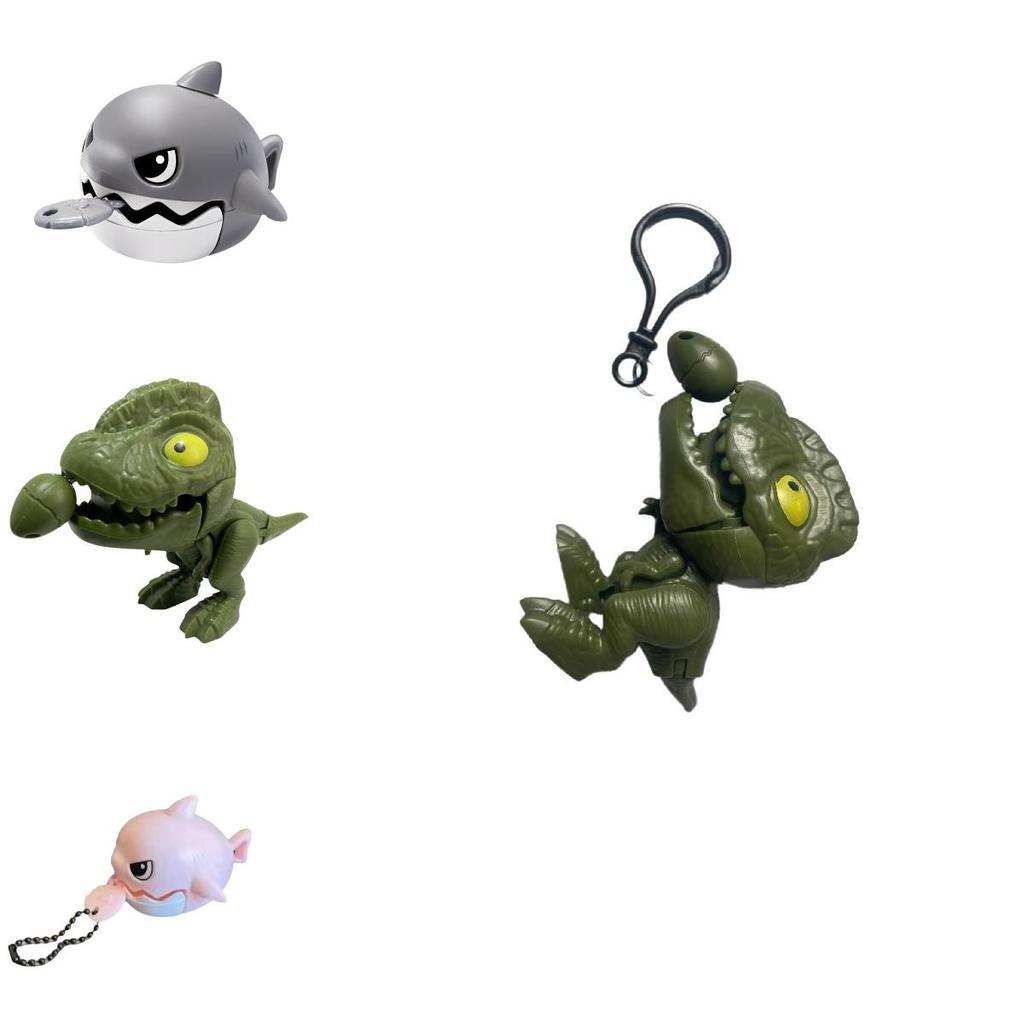 Unique Shark Dinosaur Keychain Hanging Ornament Crafted From Sturdy Plastic For Fun