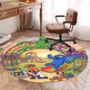Game Rainbow Friends Pattern Round Rug, Indoor/Outdoor Mat, for Picnic, Gameroom, Bedroom, Office, Living Room, Home Decor Carpet, Birthday Gift