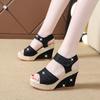 Summer Womens Casual Sandals With Thick Sole And Velcro Closure For Comfort And Height