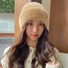 Autumn and Winter Thickened Warm Windproof Fluffy Versatile Face Small Knitted Wool Hat Women