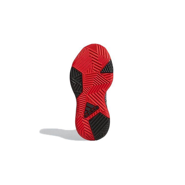 adidas OwnTheGame CNY K Abriebfeste Mittelhohe Kinder-Basketballschuhe Schwarz Rot Kinder GY0812