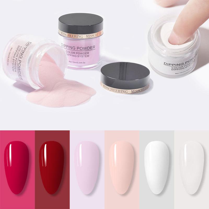 Huancai Nagel Dipping Powder Set Nagel Glitzer Puder mit mehreren Farben Nagel Benetzungspuder DIY Design Werkzeugset