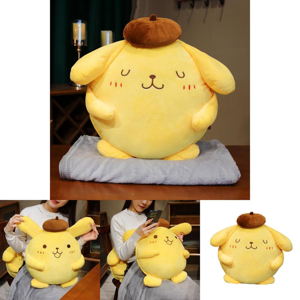 Cute Pudding Dog Plush Toy Sofa Pillow For Office Nap And Air Conditioning Blanket