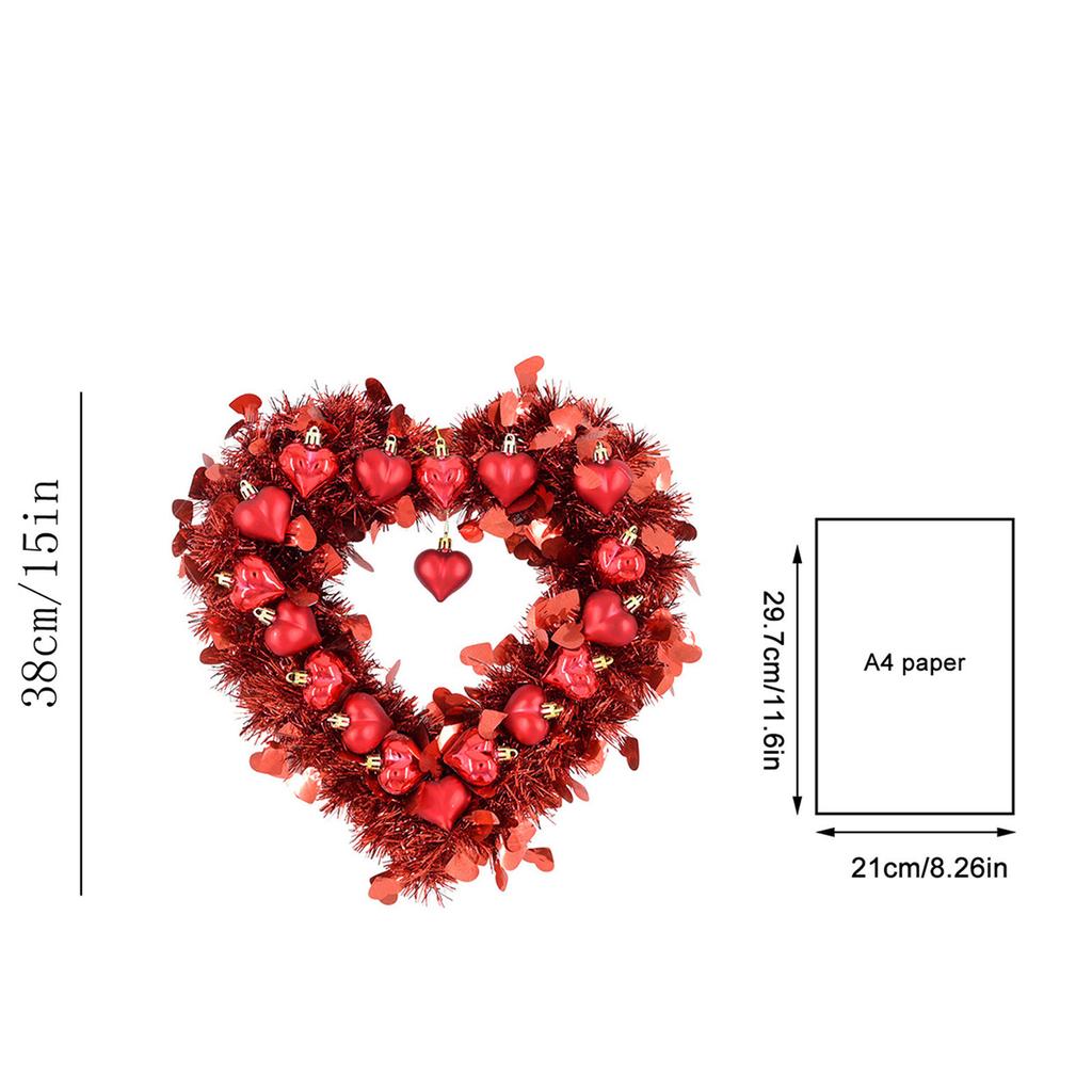 Valentine's Day Heart-shaped Three-dimensional Garland Outdoor Front Door Courtyard Porch Celebration Highlight Decoration Hanging Decoration