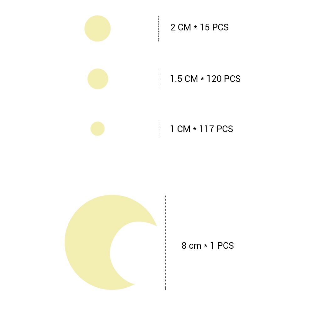 

Sky In The Dark Wall Stickers 252 Adhesive Dots and Moon for Sky Decor For Kids Bedroom Birthday Gift