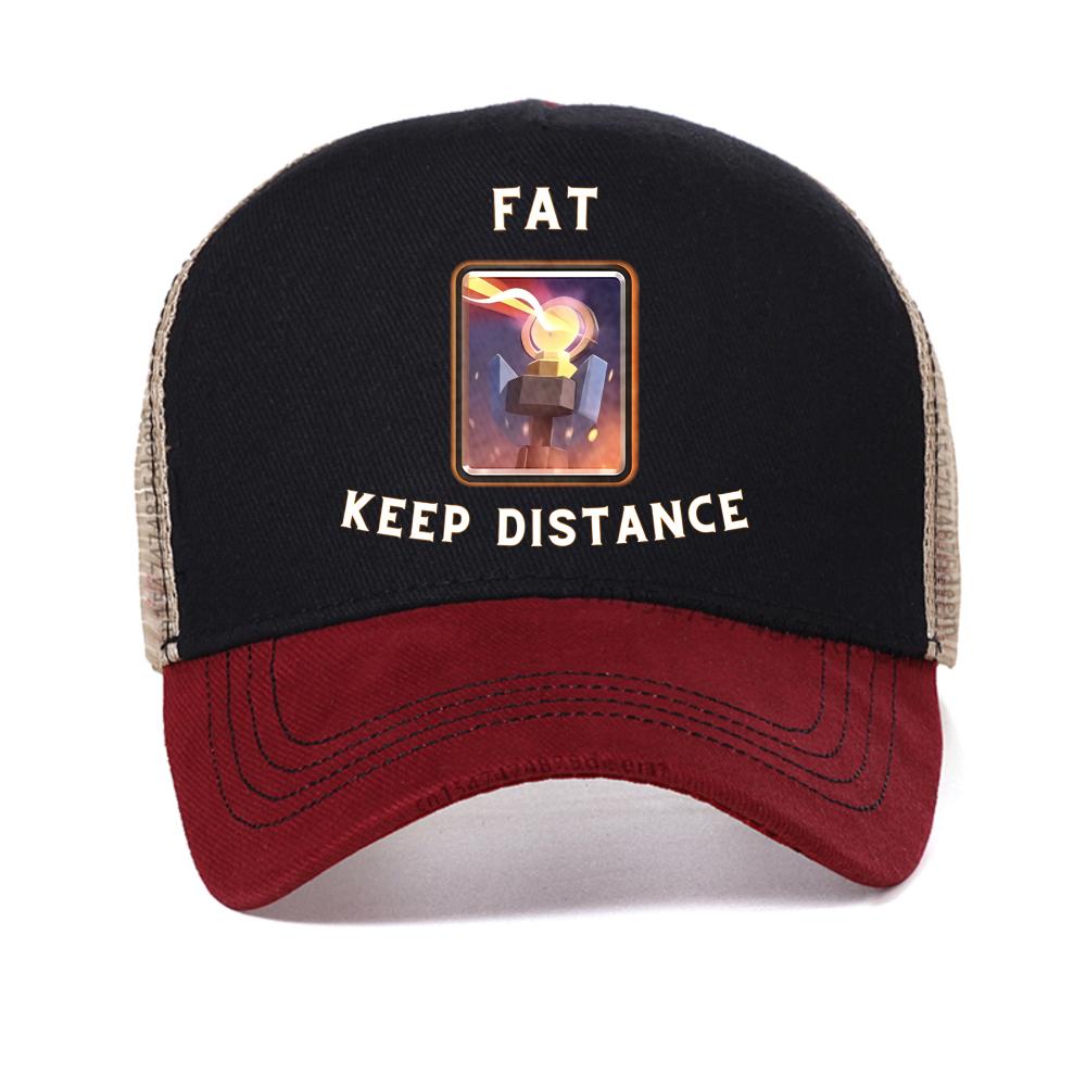 

Fat Keep Distance Girl print baseball cap Women Gift for Him and Her Kawaii Cute Memes caps fashion causal mesh snapback hats Adjustable красный