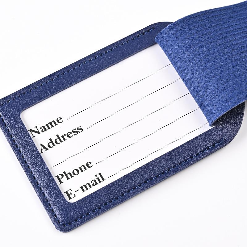 1PCS PU Leather Business Luggage Tag Suitcase Address Label Luggage Boarding Case Label Name ID Address Clip Travel Accessories