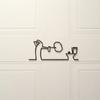 1 pezzo, Ornamento "Segnale WC" a Linea, Design Divertente, Simbolo WC, Arte Minimalista, Design Umoristico Originale, Line Art 3D, Linea