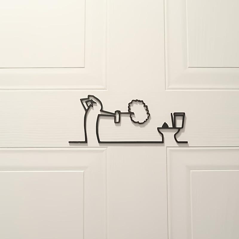 1 pezzo, Ornamento "Segnale WC" a Linea, Design Divertente, Simbolo WC, Arte Minimalista, Design Umoristico Originale, Line Art 3D, Linea