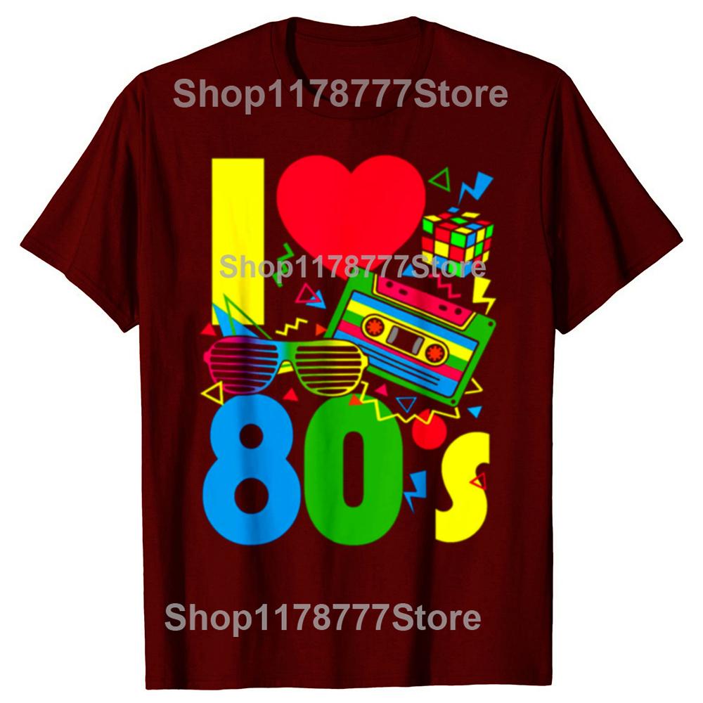 Funny I Love The 80s 70s 80s Party Retro T Shirts Cotton Streetwear Gifts Mens Clothing Fashion Casual Loose Oversized T Shirt