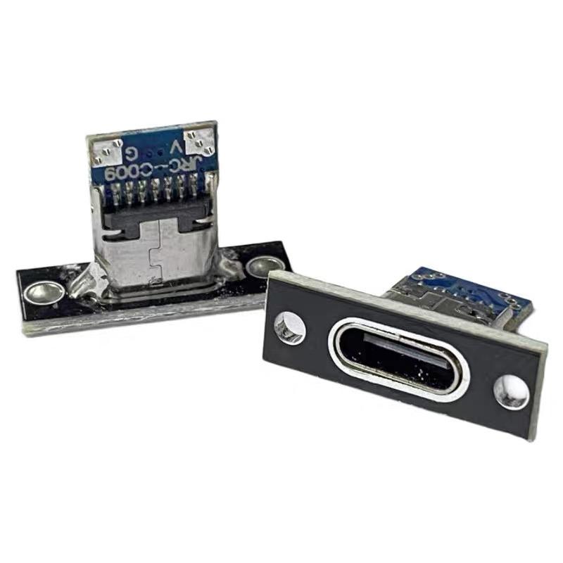 5/20pcs Type-C USB Jack 3.1 Type-C 2/4 Pin Female Connector Jack Charging Port USB 3.1 Type C Socket with Fixing Plate