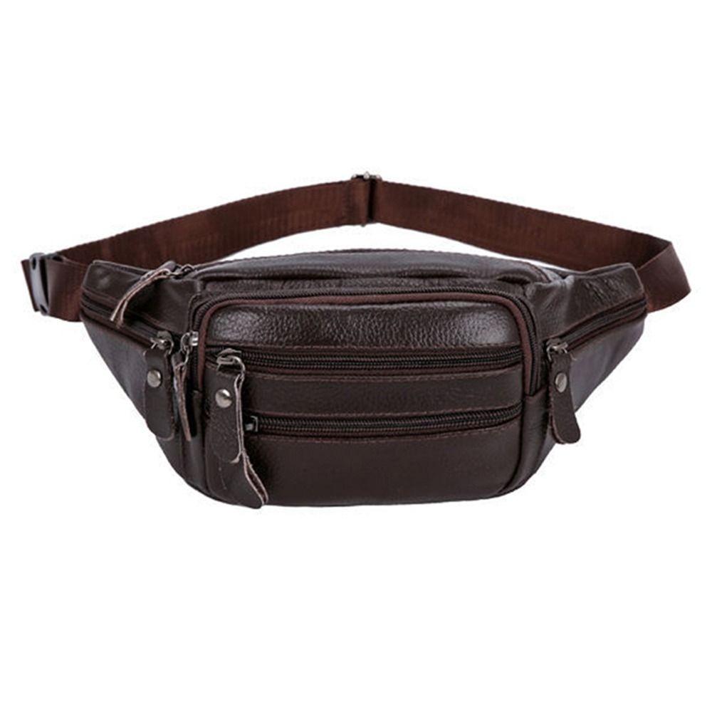 

Adjustable Buckle Strap Travel Waist Bag Solid Color Men s Chest Pouch Outdoor Sports кофейный