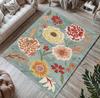 Vintage Floral Rugs for Bedroom, Oriental Area Rugs for Living Room Non Slip Rose Washable Rug Carpet for Office Nursery