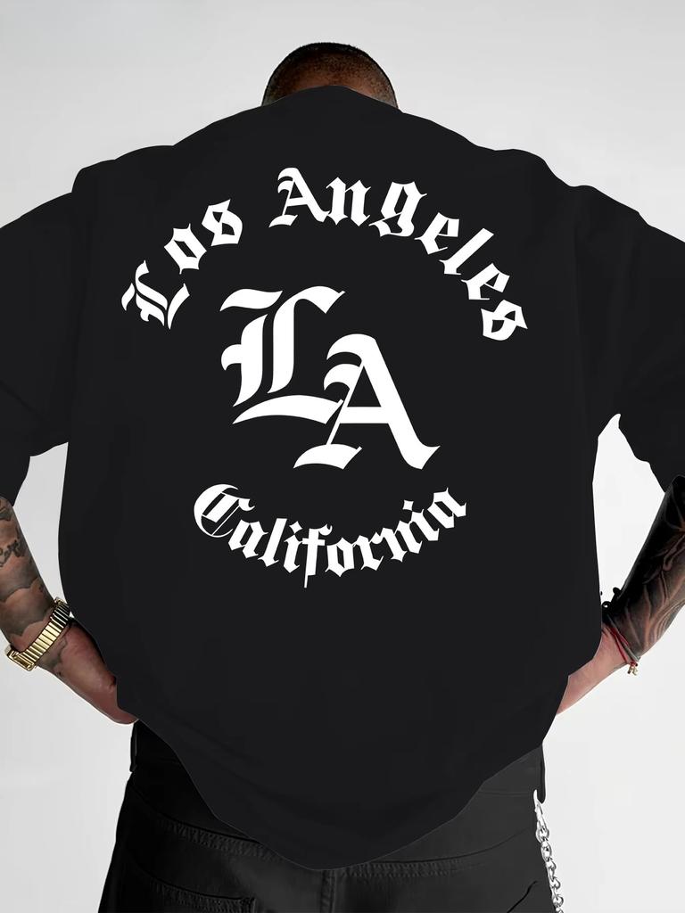 Unisex Tshirt Los Angeles California La Gothic Graphic Tee Crew Neck Short Sleeve Vintage West Coast Casual Streetwear Top