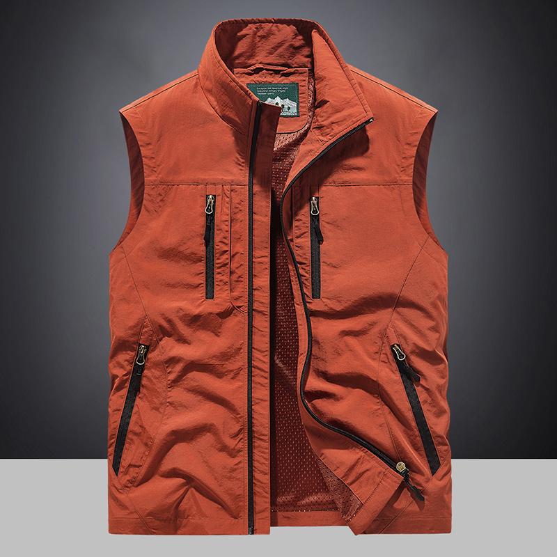 6XL Plus Size Men's Summer Outdoor Hiking Vest Tactical Multi-pocket Lightweight Soft Shell Utility Travel Safari Cargo Vest Men