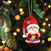Reusable Festive Party Supplies Colorful Santa Gnome Christmas Ornaments, 2D Flat Acrylic Hanging Winter Holiday Tree Ornaments Pendant for Xmas Tree,