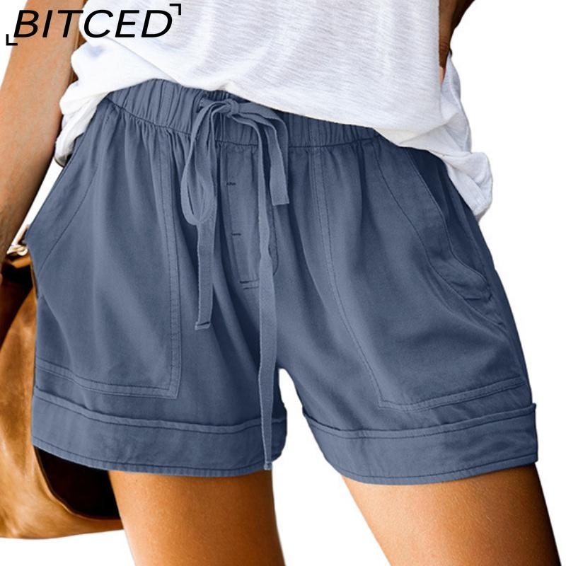 

BITCED Женские повседневные свободные шорты большого размера с эластичной талией и карманами XXXXXL