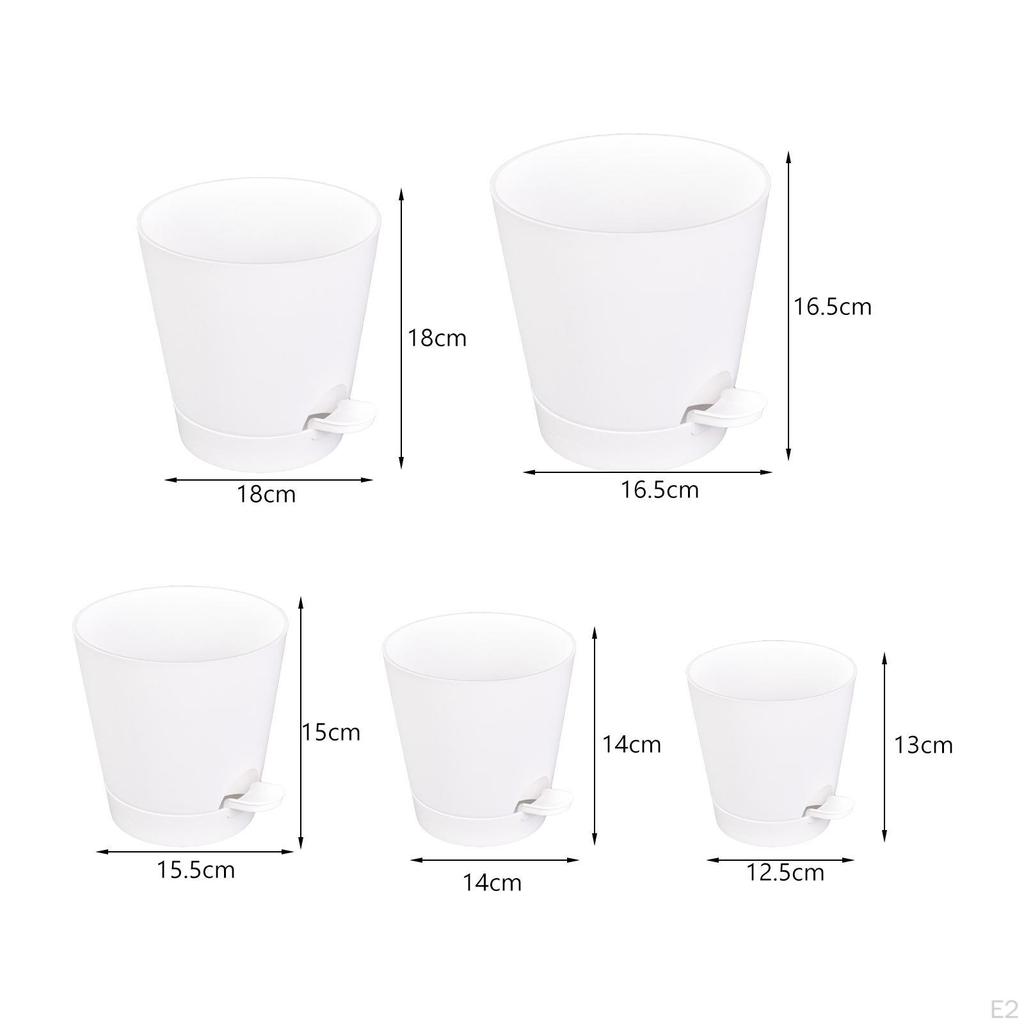 5 stück Selbst Bewässerung Pflanzer Töpfe Lazy Menschen Gartenarbeit Weiß Blume für Balkon Indoor