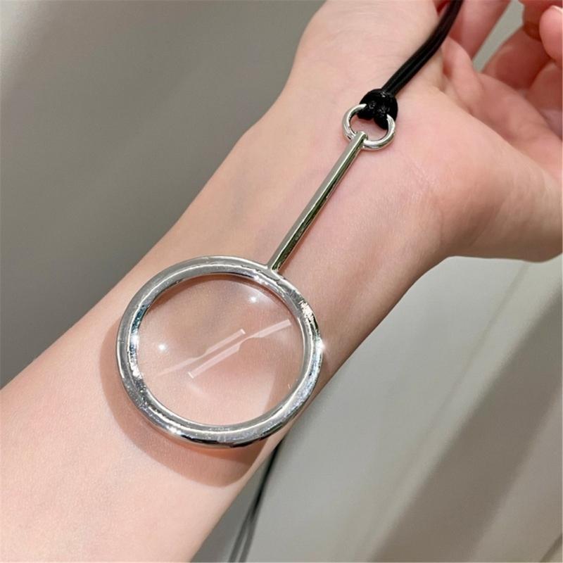 Fashion Magnifying Glass Necklace Alloy Glass Adjustable Chain Necklace Multifunctional Unique Accessory for Daily Wear