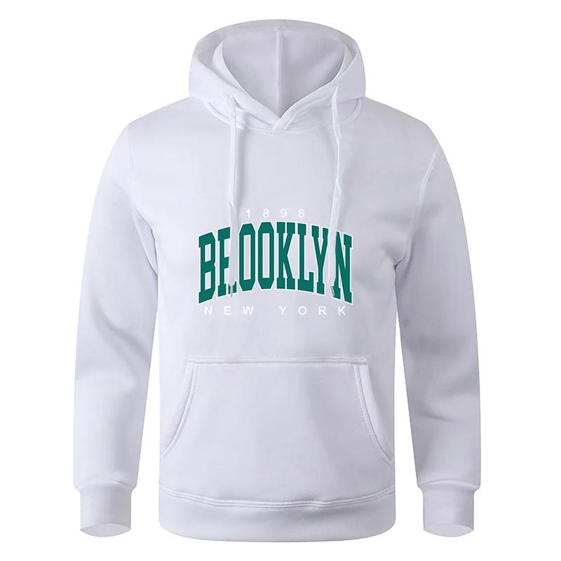 

Autumn Fleece Pocket Drawstring Loose Hooded Printed Long - Sleeve Korean Fashion Sweatshirt with Drawstring Pocket Hoodie S