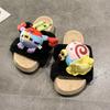 Thick Bottom Comfortable Non-slip Cartoon Hairy Drag Cute Personality Crab Boss Hairy Slippers Female 2025 Autumn and Winter