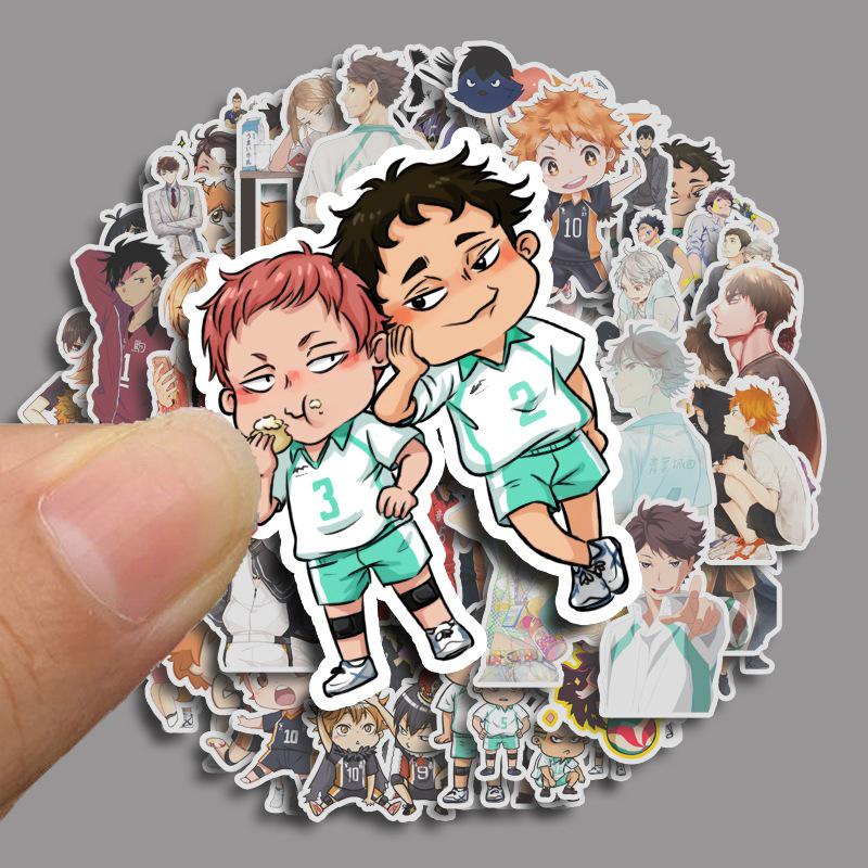 Haikyuu!! Anime Character Sticker Set - 52 Decorative Journal and Water Bottle Stickers