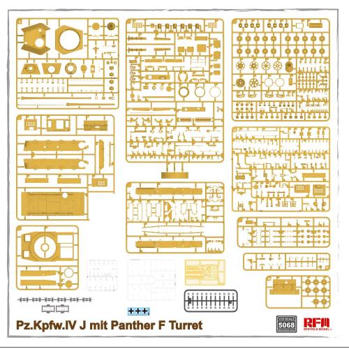 Ryefield Models 1/35 German Army Panzer IV Ausf. J with Panther F Turret Plastic Model RFM5068