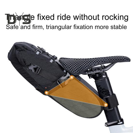 Bicycle Saddle Storage Bag 5.8L Capacity Waterproof Reflective Road Mountain Bike Seat Rear Tail Bag Organizer Pouch Cycling Bike Accessories