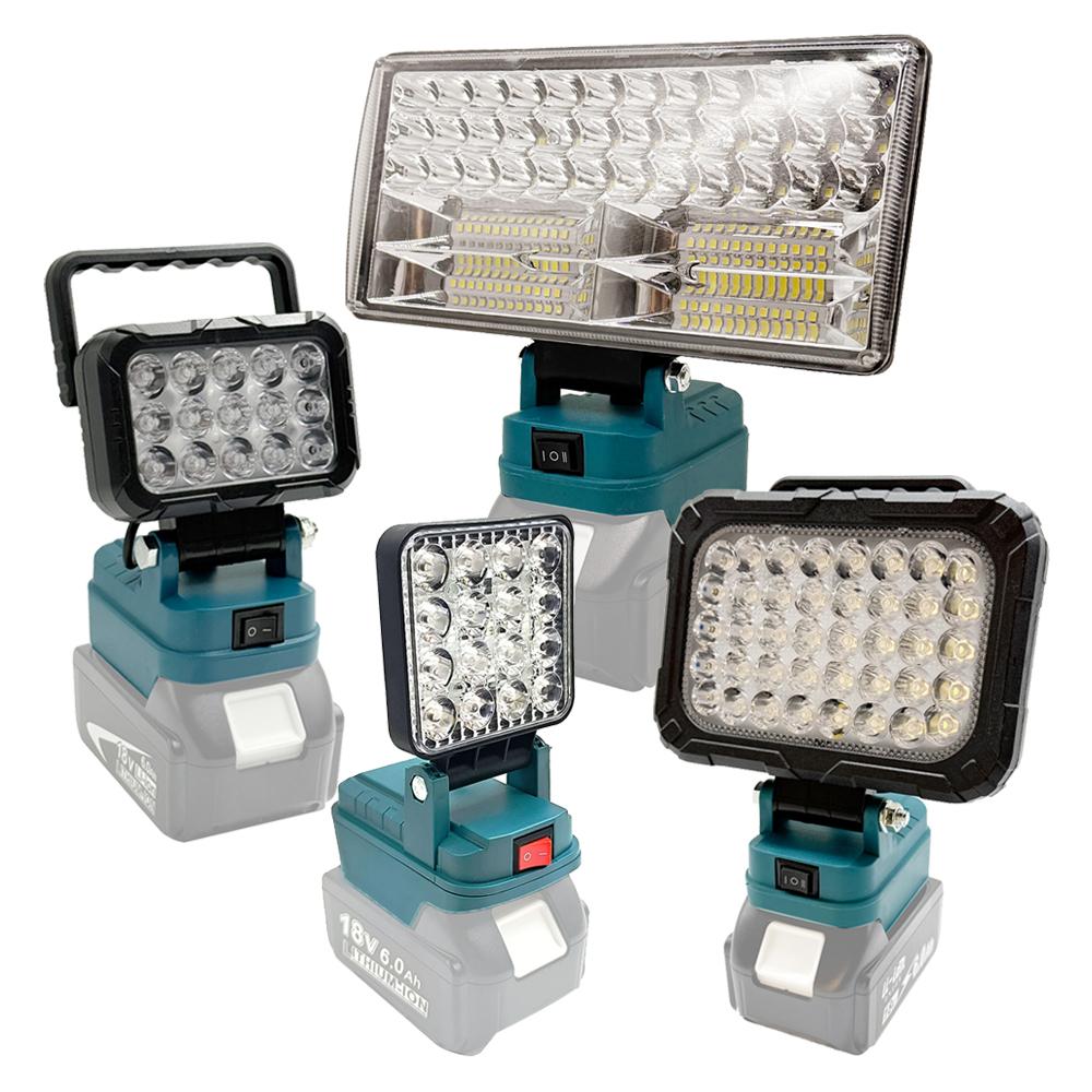LED Work Light Spotlight with 1 USB Charging Port for Makita 18V Li-ion Battery Electric Torch Light for Camping Outdoor