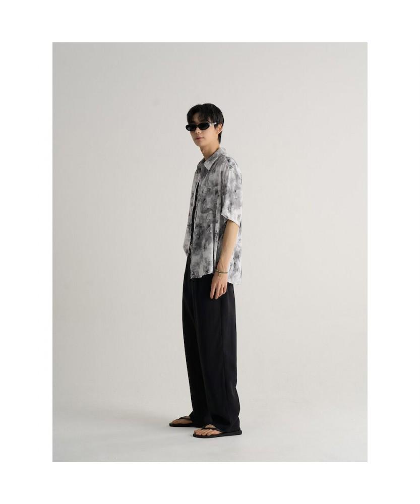 8seconds Rayon Blended Wide Fit Elastic Waist Pants Black