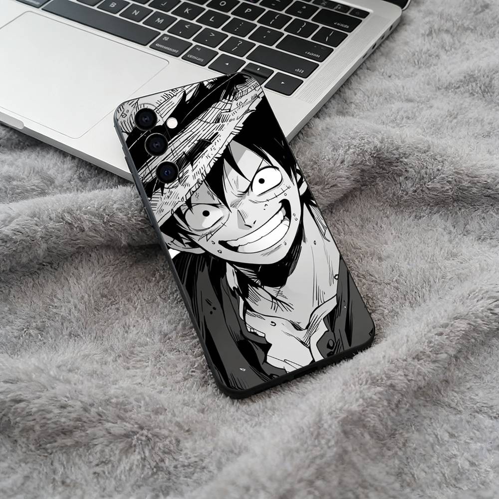 

O-N-E Piece Popular Anime Phone Case For Samsung Galaxy A73,A71 A72,A70,A53,A52,A51,Soft Silicone Black Cover Samsung a30 a20