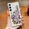 Luxusní průhledný silikonový kryt s květinovým potiskem pro Samsung S25 S24 FE S23 Ultra S22 A56 A36 A16 A55 A35 Nárazuvzdorný ochrana objektivu Tenký měkký kryt na telefon