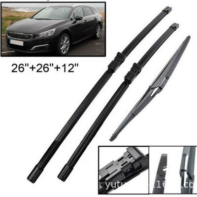 Peugeot 508 SW MK1 2010-2018 Wiper Blade Set: Front & Rear 26" + 26" + 12"