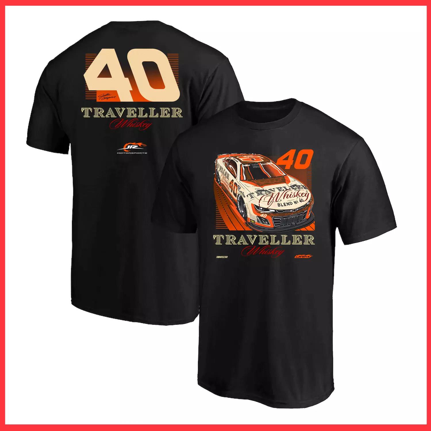 

SALE OFF - Justin Allgaier JR Motorsports Team Traveller Whiskey Car T-Shirt Mens Womens Tees Top 3XL