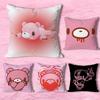 Kawaii G-Gloomys Pink Bear Pillow Cases for Bedroom Living Room Sofa Home Decor Polyester Cushion Cover with Zipper