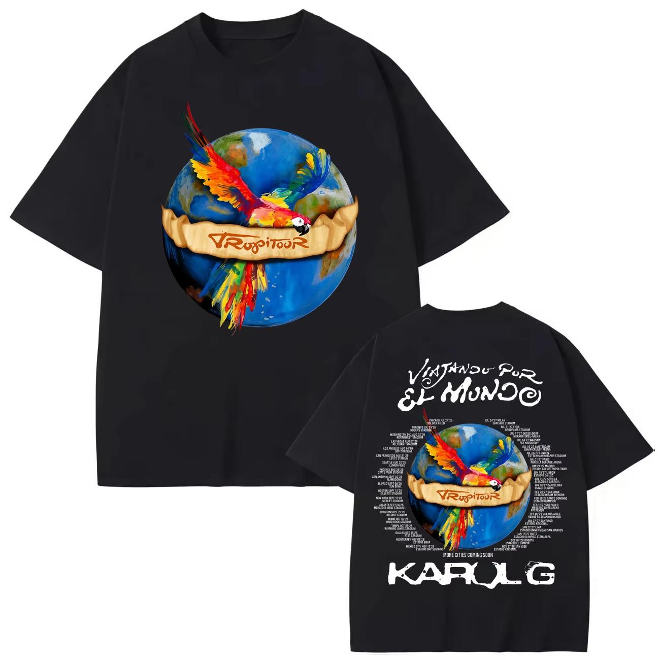 Singer Karol G Tropicoqueta Tour 2026 T Shirt Men Women High Street Fashion Trend T-shirts Summer Fashion Trendy Tee 4XL