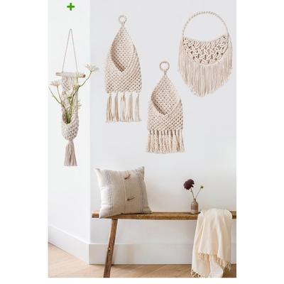 Rope Wall Hanging Storage Net Pocket Boho Macrame Wall Decor Basket Organizer Custom Wall Hanging for Home Decoration