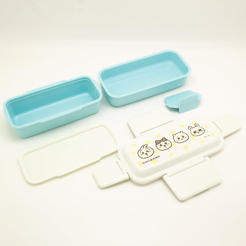 Chiikawa Bento Dishwasher and Microwave Made in Top Tier Bottom Tier CKW Set Box, 2-Tier, 4-Point Lock, Safe, Japan, 330ml, 270ml, Antibacterial, No.5