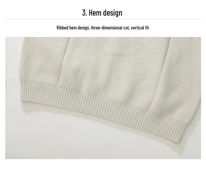 Men's 2025 High-End Wool Half-Zip Sweater - Stand-Up Collar, Solid Color, Autumn/Winter Knit Pullover