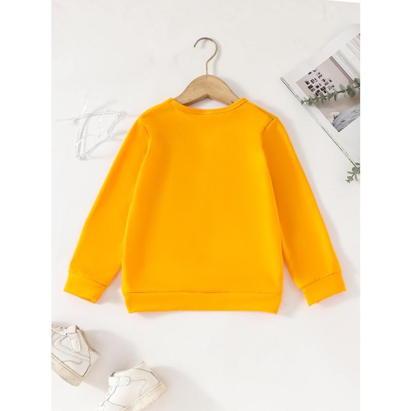 European Size Boys' Kids Sweatshirt - Fashion Style "Victory Hand and Joyful Face" Print - Suitable for Spring and Autumn Seasons, Outdoor Casual Wear