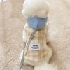 Dog Thickened and Plush Chessboard Plaid Hood Traction Vest Cotton Coat Cat Winter Pet Clothing Dog Costume Autumn and Winter