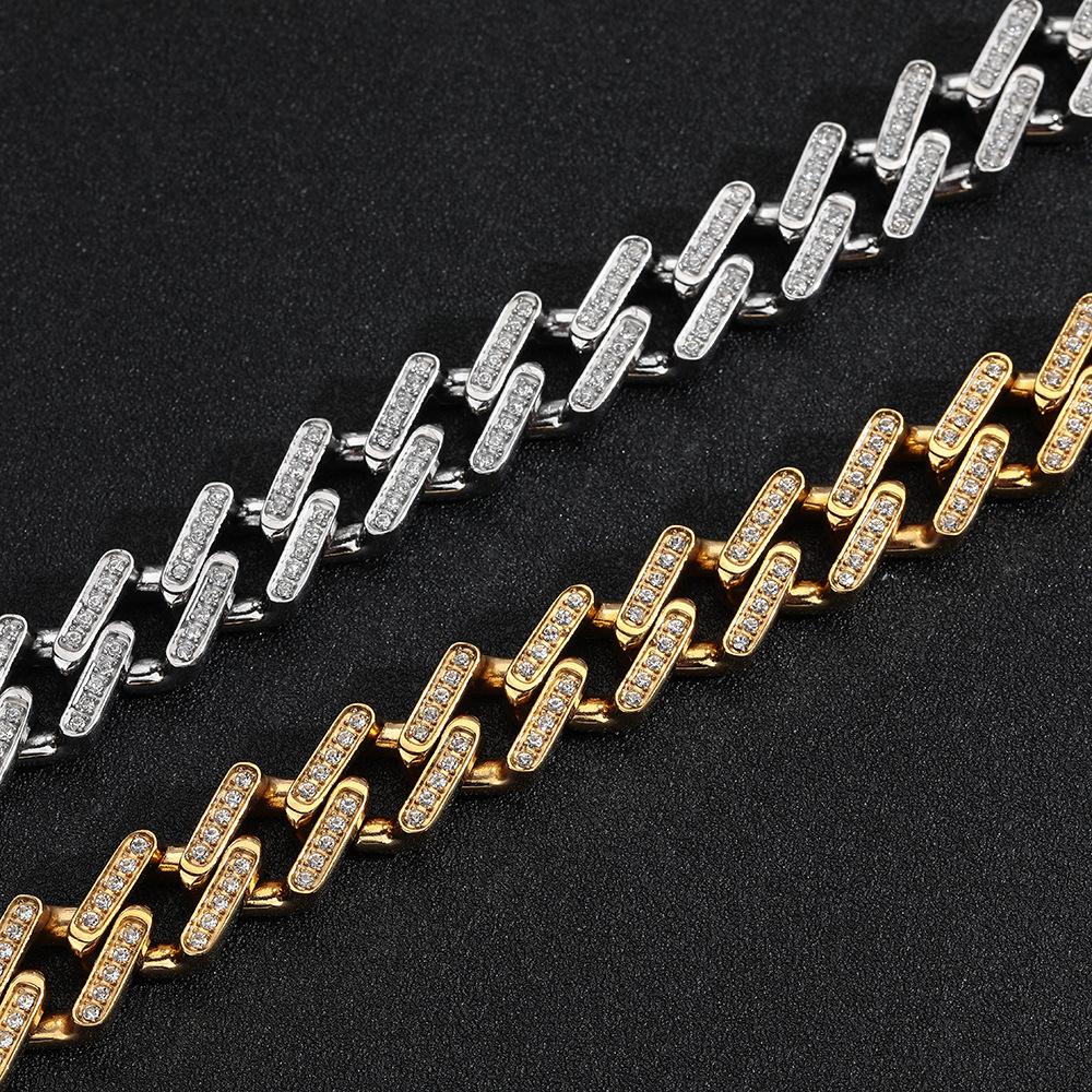 European and American Men's Exaggerated Diamond-shaped Gold Cuban Accessories Necklace Bracelet Jewelry Personalized Trend Jewelry Accessories 2026