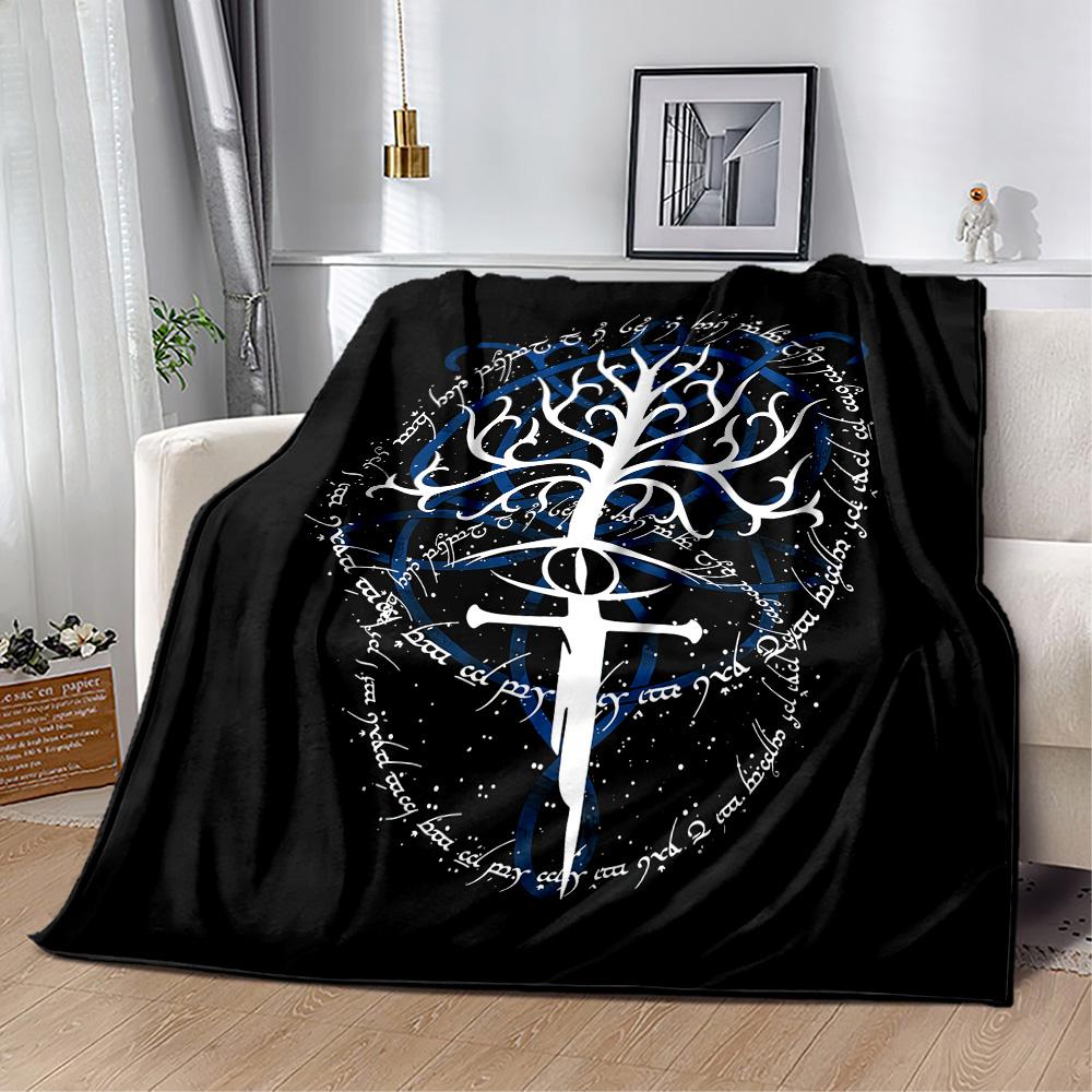 Lord Rings Symbol Blanket Comfortable Perfect for Couch Livingroom Bed All-Season Use Modern Unique Gift for Family and Friends Camping
