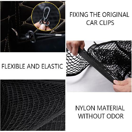 Car Rear Cargo Net With Good Elasticity&Tensile Strength Trunk Net Organizer For SUV Truck,Ideal Car Net Keeps Overlanding Accessories (L