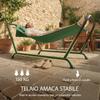 Garden Hammock with Stand, Side Pocket and Headrest, In Metal and Polyester, 237x90x92 Cm, Dark Green