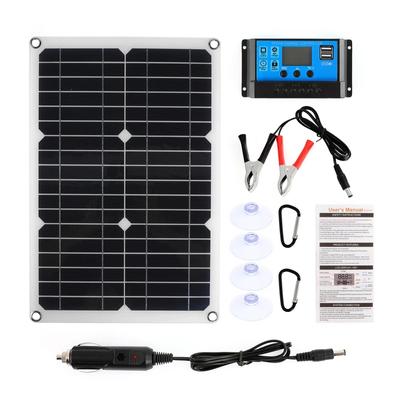 180W 12V Solarpanel + 20A Solarladeregler Set Einzel-/Doppel-USB-Port Off-Grid Monokristallines Modul für Telefon Camping