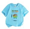 Kids Boys Girls 100% Cotton O-neck Short Sleeve T-shirt, Funny Cartoon Van Adventure Characters Print Casual Summer Soft Breathable Tee for Children D